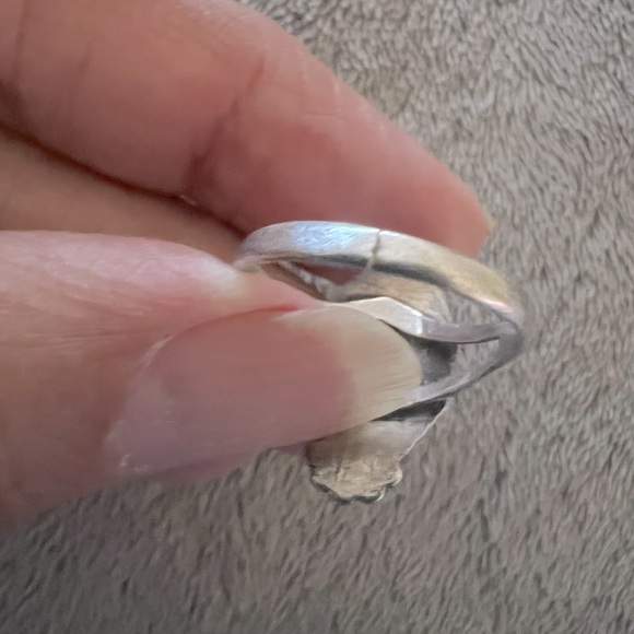 Vintage Fred Harvey Era Native Rare Green Turquoise Sterling Silver Ring Firm - Picture 9 of 9